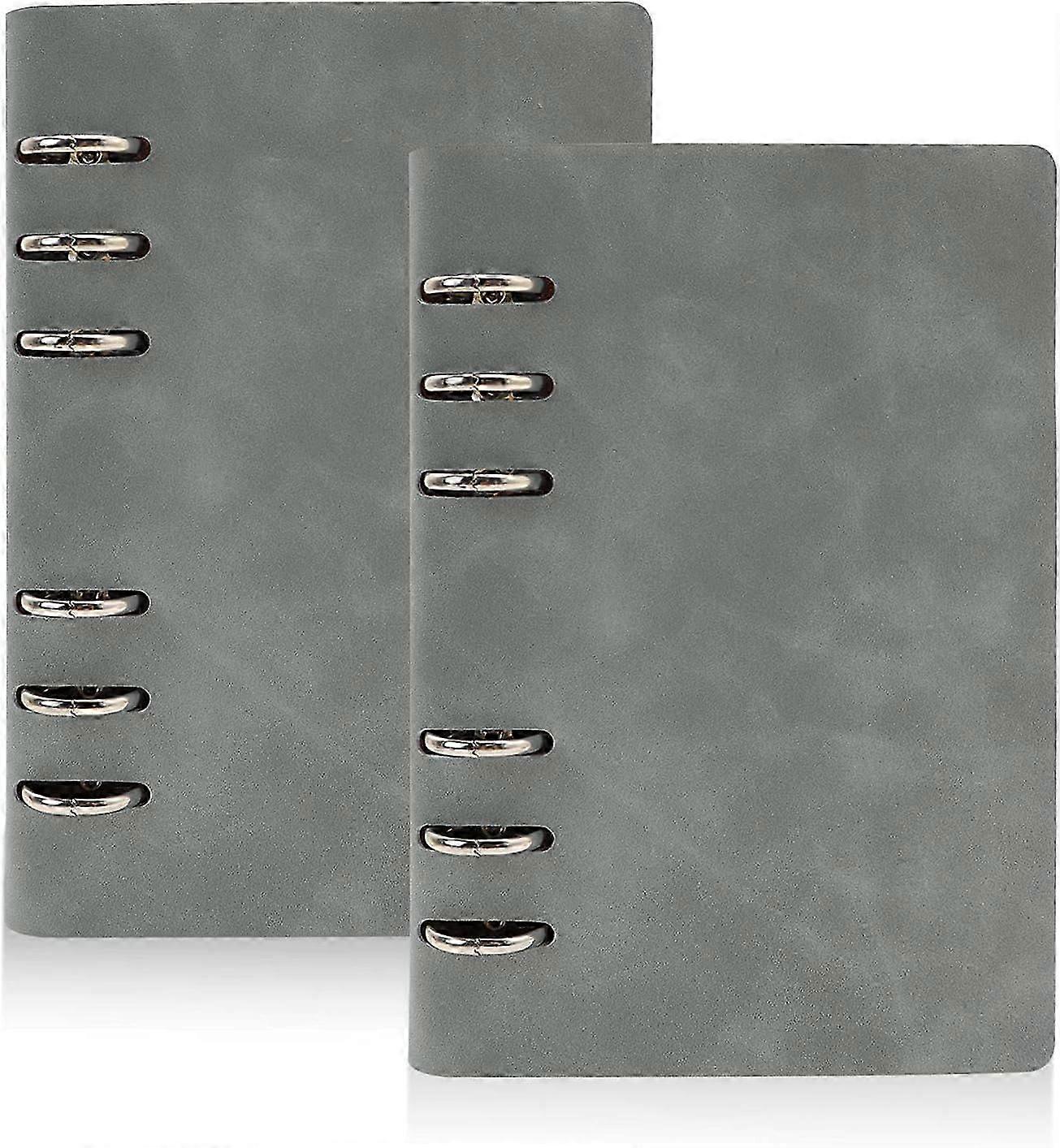 A6 PU Leather 6-Ring Binder, Budget Planner Notebook Cover with Wallet Functionality