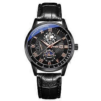 Schweizer Marke POSHI Herrenuhr Mode Top Luxus Sport Herrenarmbanduhr Wasserdicht Leuchtende Leder Datum Quarzuhren Mann Uhr