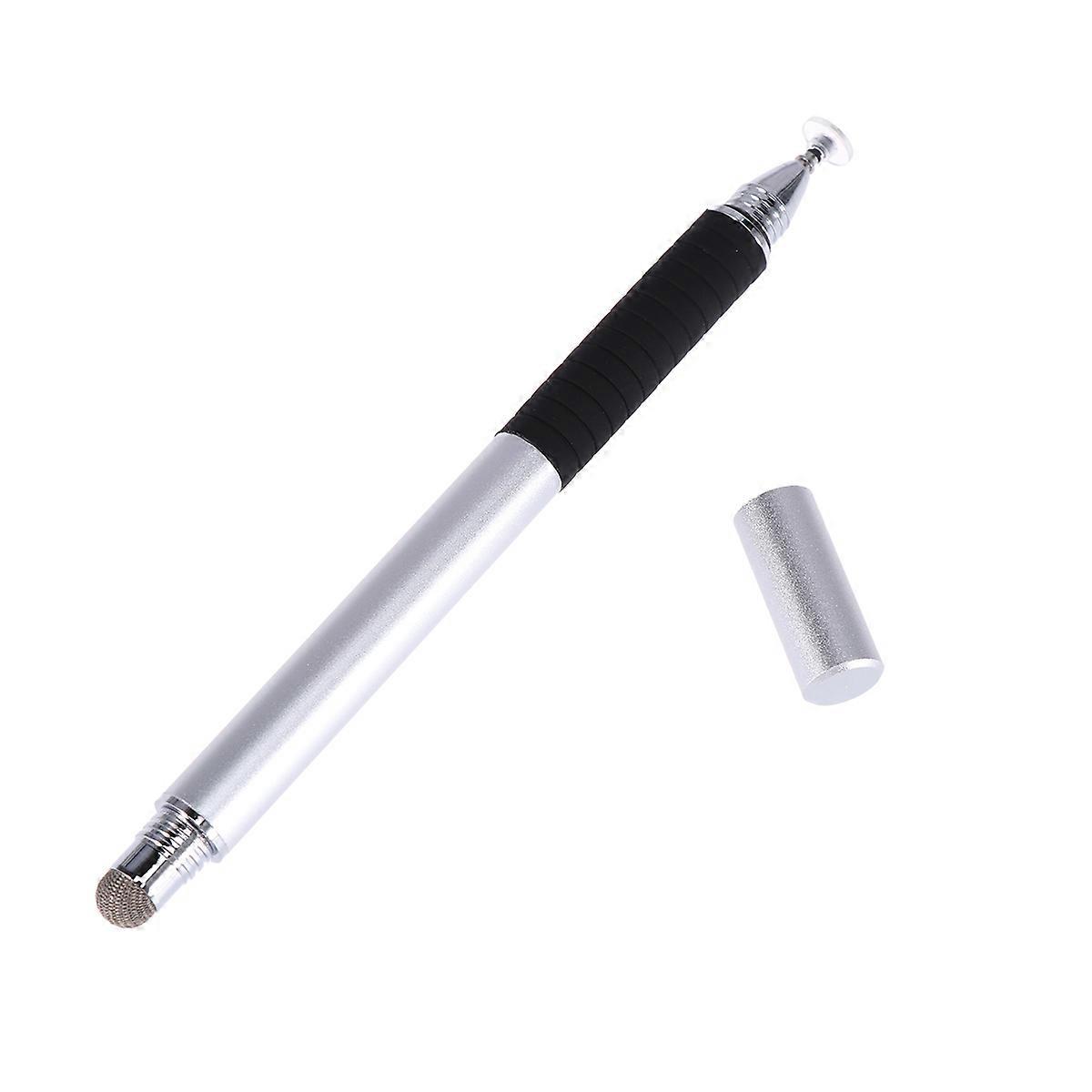 Silver Multifunction Capacitive Touch Screen Pen for Writing 2 in 1