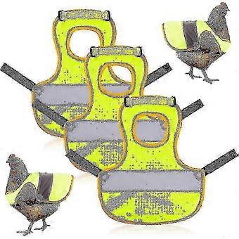 3pcs regolabile riflettente pollo imbracatura gilet con sella da passeggio e piumino di protezione grembiule in verde