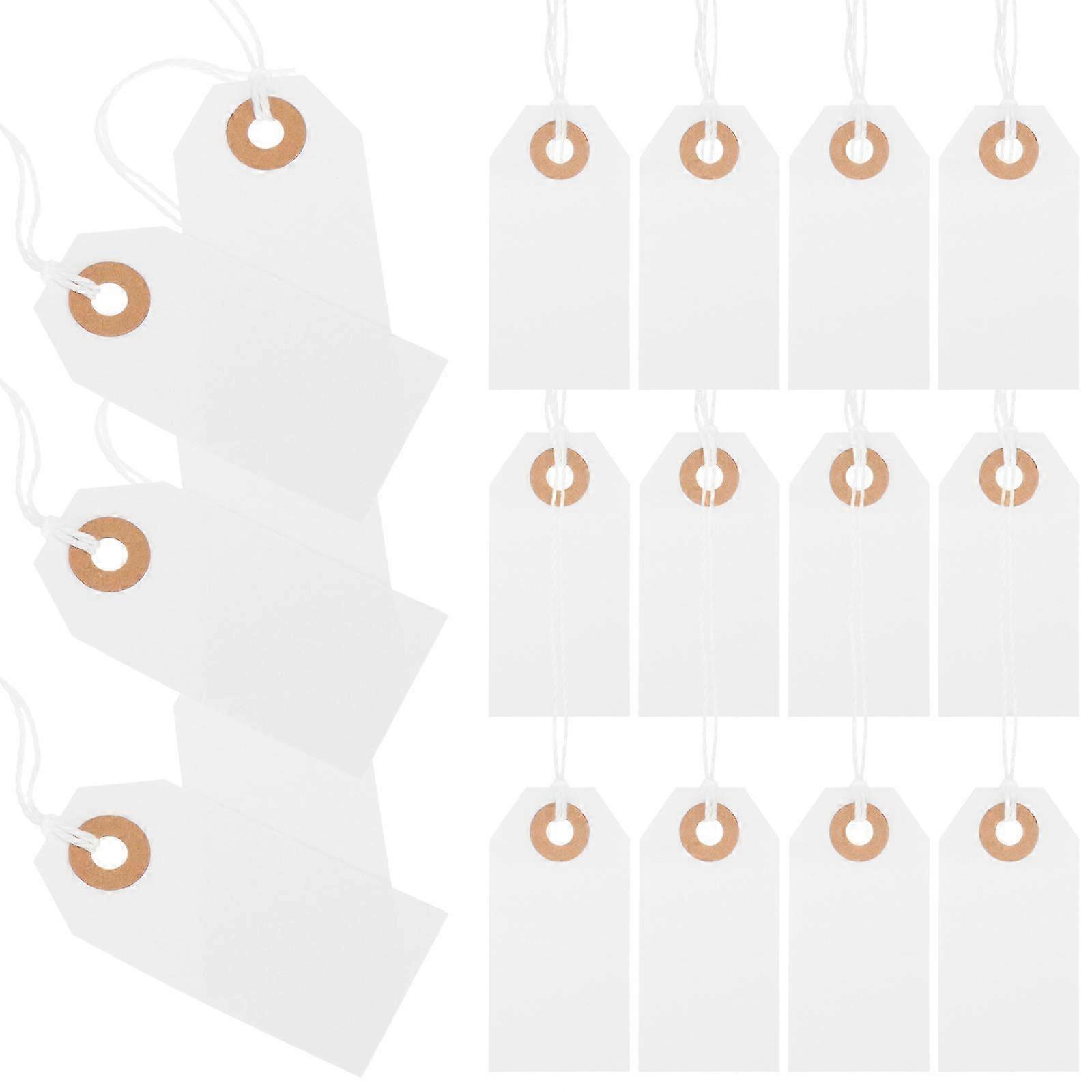 Writable Paper Tags with String, 100-Pack for Ornaments, Commodities, Inventory Management