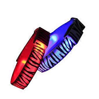 Slap Bracelets for Adults with LED Lighting 2Pcs Outdoor Zebra Grain Bands