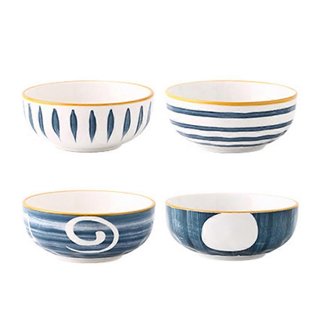 Assorted Color Ceramic Condiment Plates for Serving Sauces 4Pcs Set