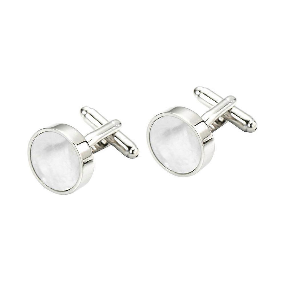 Shell Copper Buttons Cufflinks for Shirt Cuff Nails Silver 1Pair