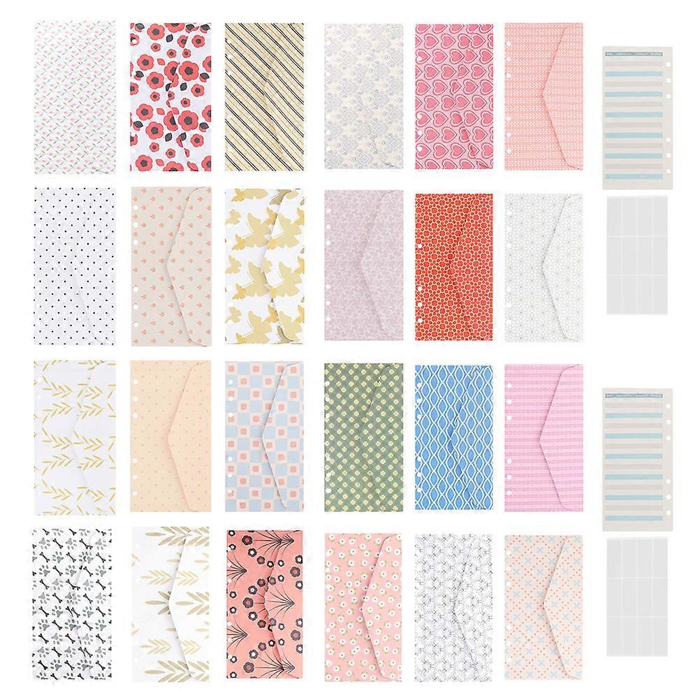 Money Envelopes Assorted Color Binder Envelopes for Storage 2Sets