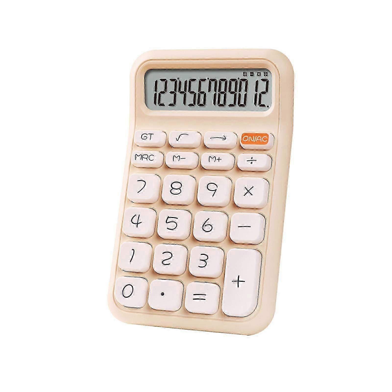 Portable Mechanical Switch Calculator for Basic Numerical Calculation Sturdy Beige