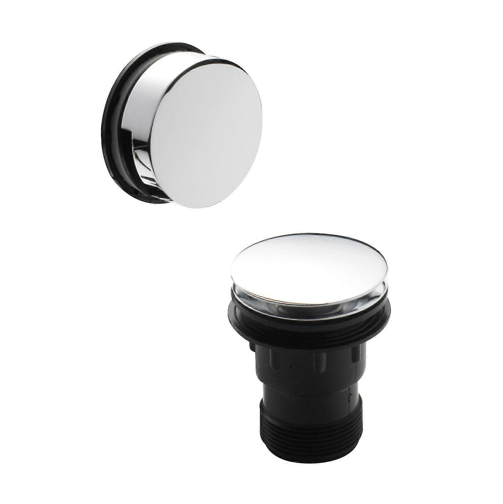 Round Push Button Bath Waste - 70 x 70mm - Chrome