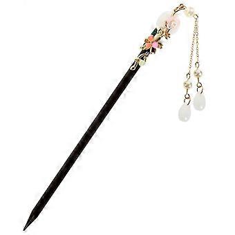 Haarspangen-Set (2 Stück) für voluminöse Frisuren, Vintage-Stil, aus Holz, für Damen, zum Eindrehen, für antike Hanfu-Kopfbedeckungen, Quasten, Cheongsam und Ja