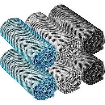 6 Stück 120 x 30 cm weiche, atmungsaktive Kühlhandtücher aus Mikrofaser für Nacken, Fitnessstudio, Laufen, Yoga, Golf, Camping