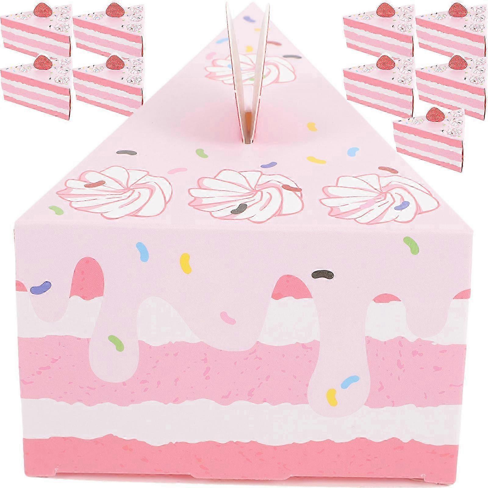 10pcs Pastry Cookie Biscuits Boxes Triangular Cake Shape Candy Packing Boxes