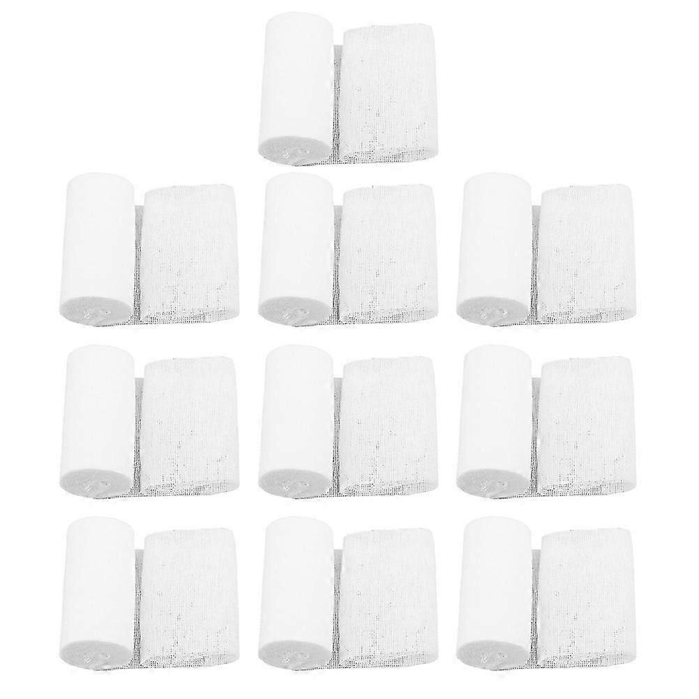White Bandage Rolls for Compression Wrap 10Pcs Set