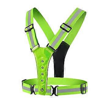 LED Reflective Running Vest Adjustable Elastic Men/Women Security Vest High Visibility Warning Lights Safety Gear compatible with Cycling