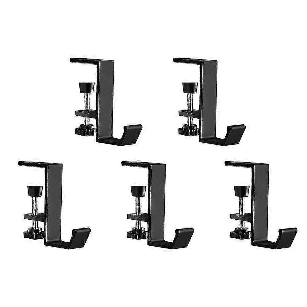 5 Pcs Single-Layer Locking Table Hook Student Bag Hook Office Desk Mobile Bag Hook Desk Side Table Hook Silver Gray