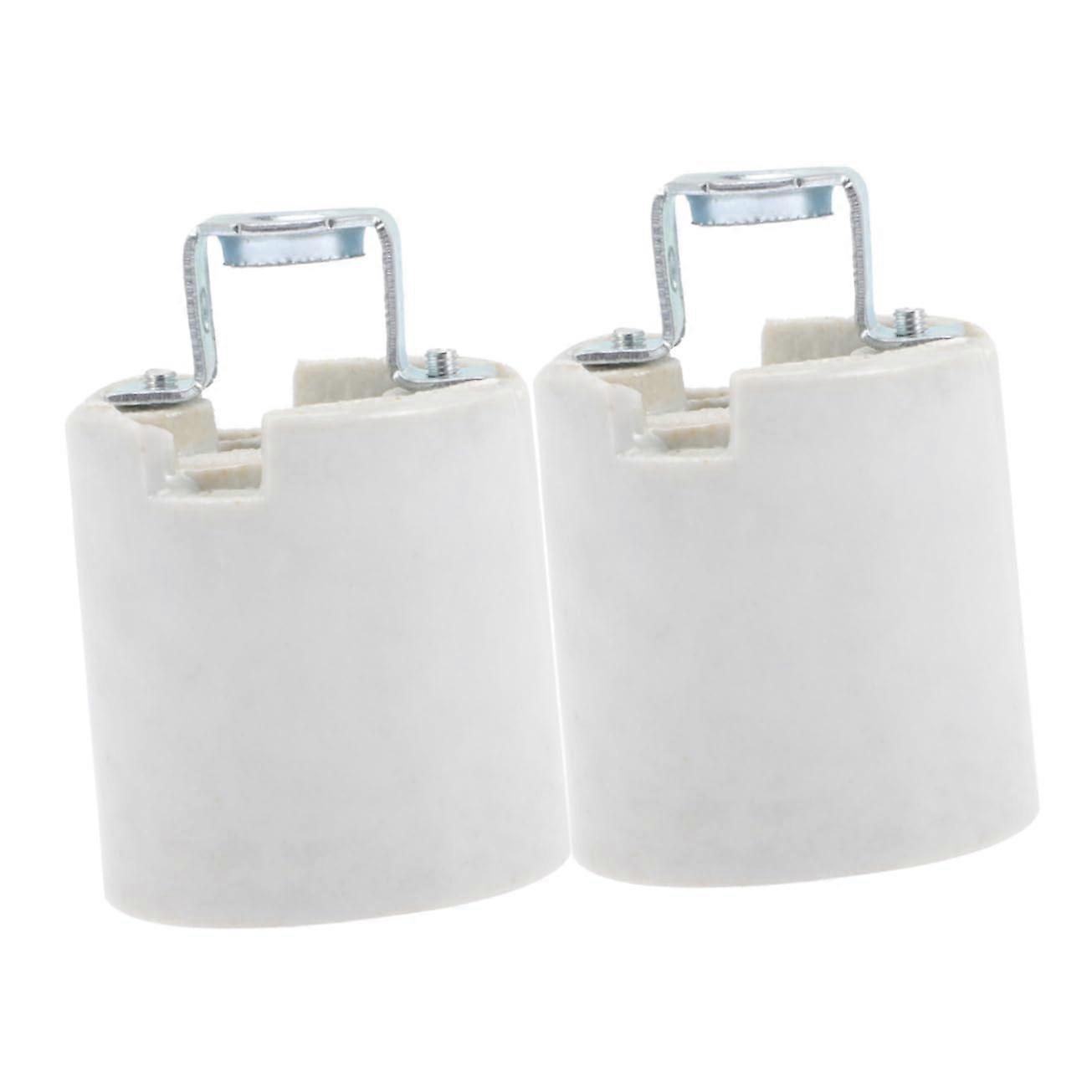 2pcs Ceramic Light Socket Replacement, Heat Resistant Bulb Lamp Holder for Ceiling DIY Lighting