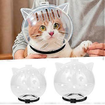 Cat Recovery Collar Anti Bite Protective Cone Headgear Transparent Grooming Collar for Nail Trimming Bathing