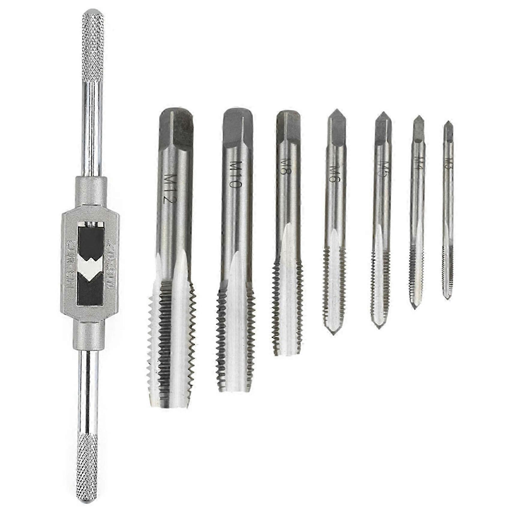 2X 8 in One Tap Tool Set Thread Metric Machine Hand Screw Thread Plug Taps Set