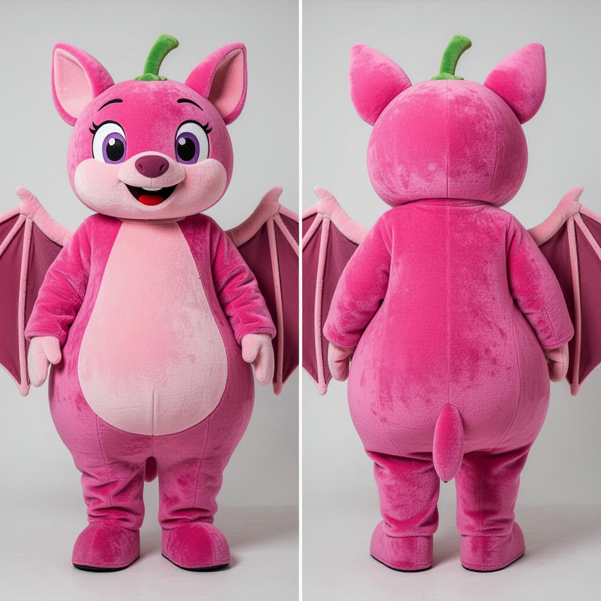MASTICOT Blush Pink Velvety Fruit Bat Mascot