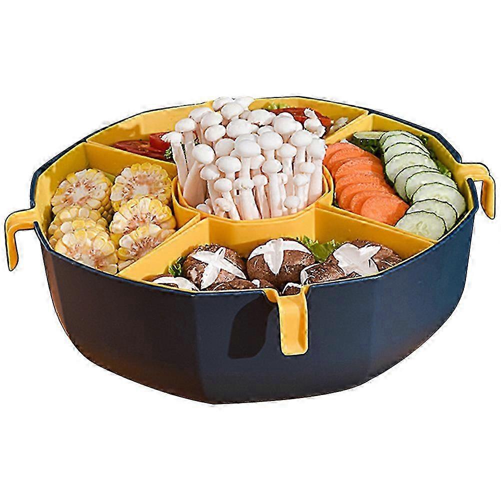 Rotating Vegetable Draining Basket Fruit Serving for Home Layer