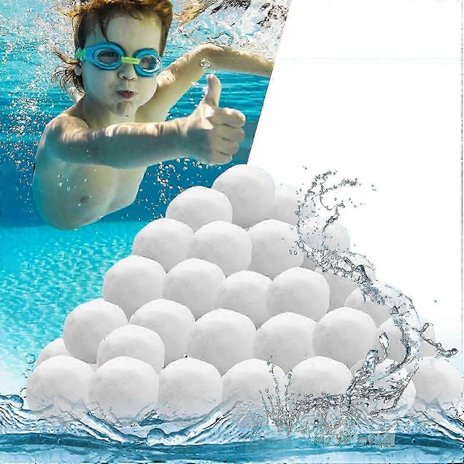 Pool Filter Balls, 500g Reusable Polyester Filter Balls, Alternative to Filter Sand, Compatible with Various Pool Filter Systems