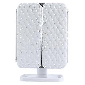 Led Makeup Mirror With Lights Tri-Fold Magnifying USB Powered Anytime Anywhere Bedroom Vanity