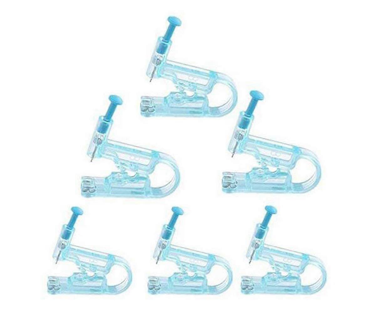 Blue Disposable Self Ear Piercing Gun Kit with Studs, Sterilized SingleUse, Precise Control