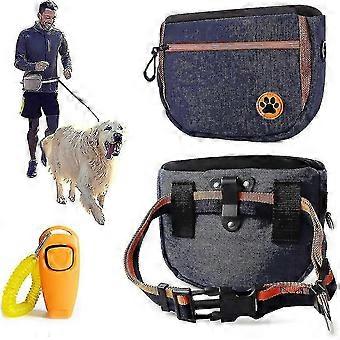 Dog Treat Pouch, Dog Training Pouch Bag With Adjustable Waistband And Built-in Dog Waste Bag Dispenser, Auto Closing Portable Dogs Walking Bag, 4 Ways