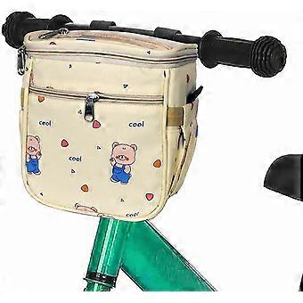 AURA Kinder-Fahrradlenkerkorb mit Aufbewahrungsorganizer, 20 x 13 x 18 cm, 5 l, wasserdicht, für Fahrrad, Dreirad, Roller, Outdoor-Ausrüstung, Zubehör, Bärenmotiv