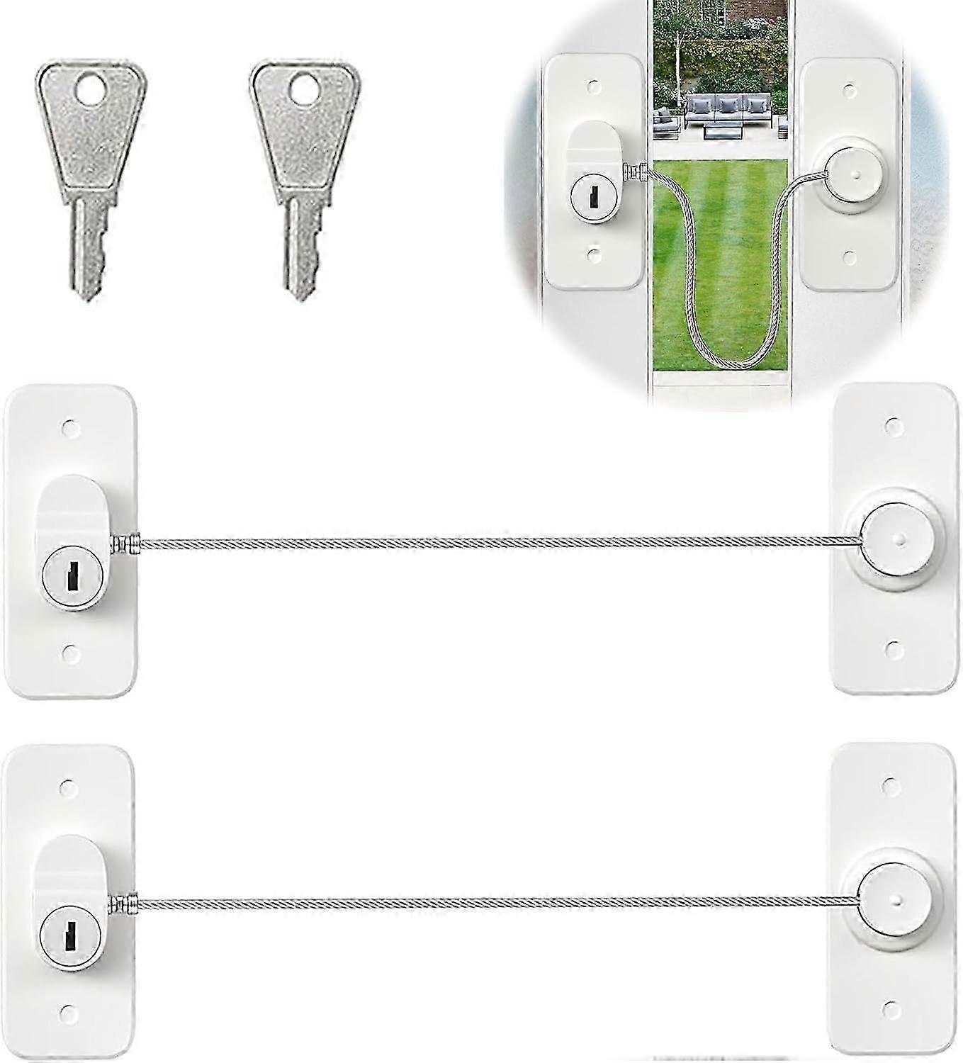 2pcs Childproof Cabinet Window Locks,Safety Refrigerator Locks
