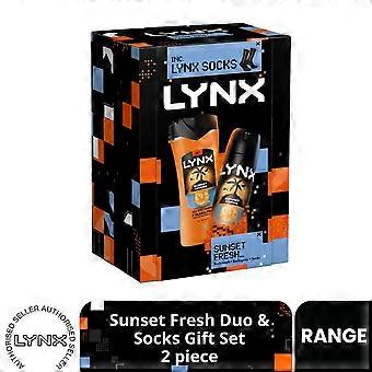 LYNX Sunset Fresh Duo & Socks Gift Set 2 piece, Choose Your Pack Size 1,2,3 or 4