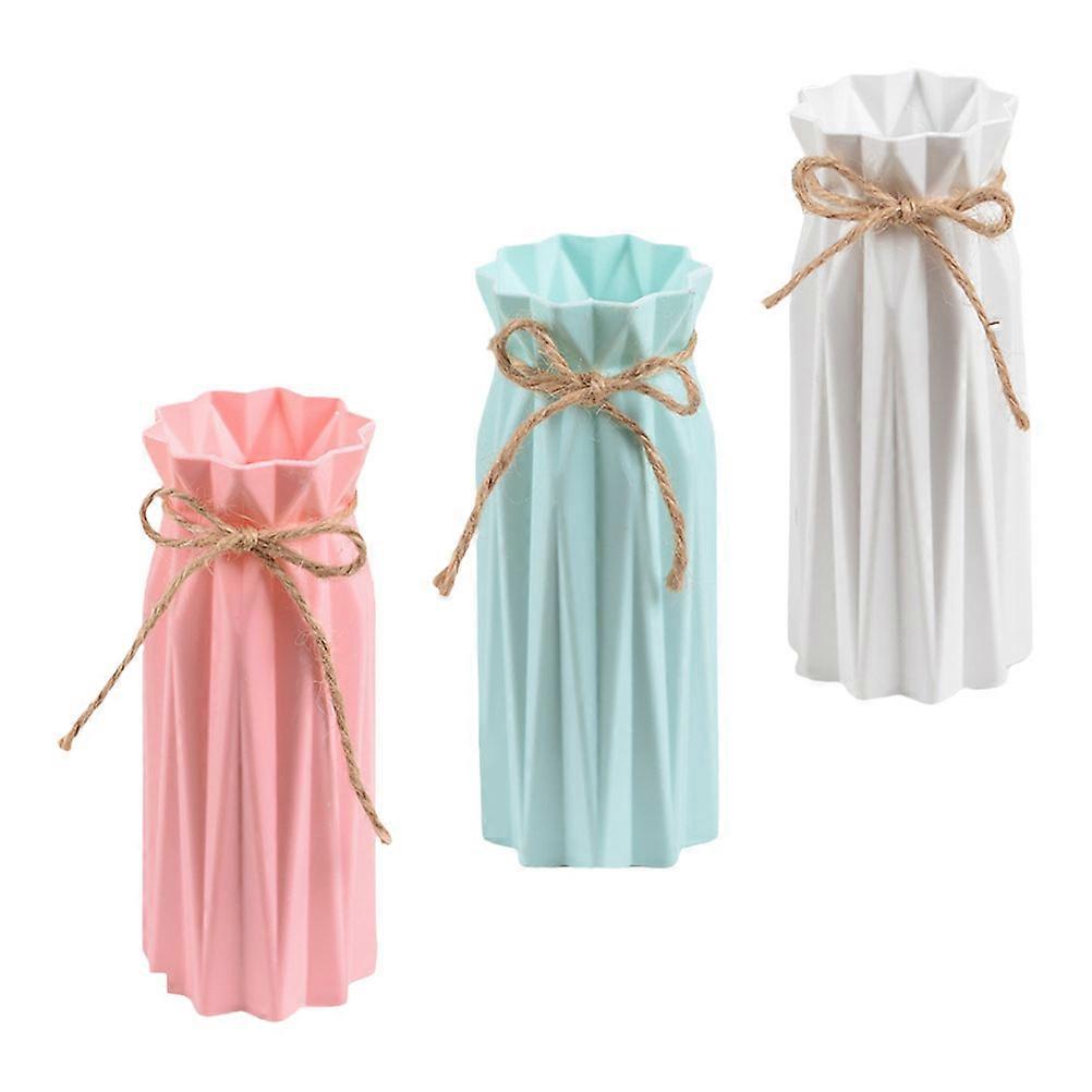 Plastic Flower Vase Container 3Pcs Creative Paper Folding Flower Decor