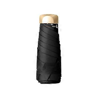 Compact Travel Umbrella Black, Windproof Folding Mini Umbrella with 99% UV Protection for Women and Men