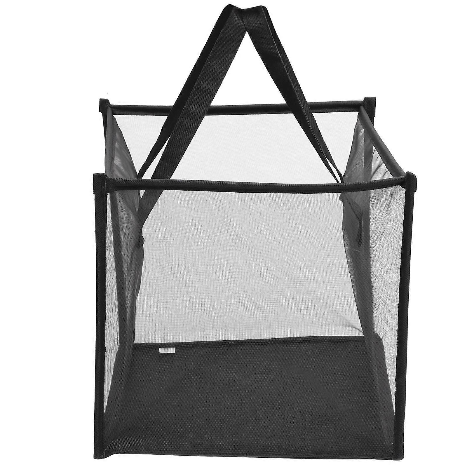 Mesh Laundry Basket Foldable Laundry Hamper for Daily Use 4Pcs Black Set