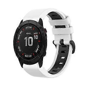 26mm Two-tone Silicone Sports Watch Band Compatible with Garmin Fenix 6X Pro