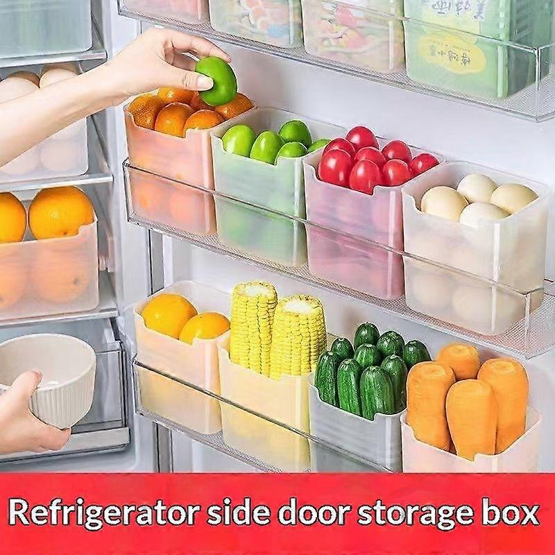 4Pcs Clear Fridge Storage Containers Stackable Reusable Food Sorting Boxes BPA Free for Kitchen Organization