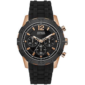 Guess caliber Quartz Analog Man Watch with W0864G2 Rubber Bracelet