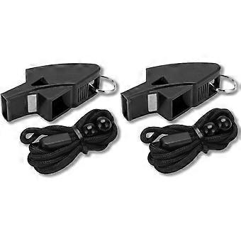 2 Pack Sports Whistles, Portable Plastic Whistles with Lanyard, Loud Crisp Sound for Coaches, Referees, Officials