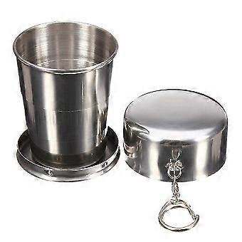 Portable Retractable Cup Stainless Steel Collapsible Outdoor Camping Metal Mug 75ml/150ml/250ml@ff
