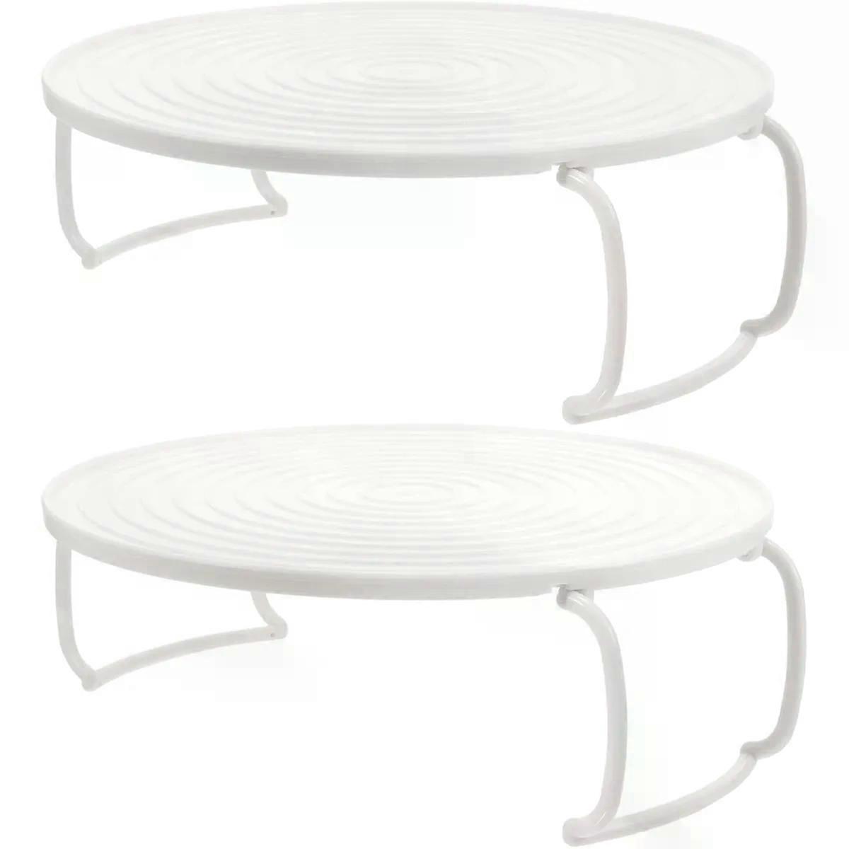 2pcs Layered Storage Rack Microwave Plate Stackers for Kitchen