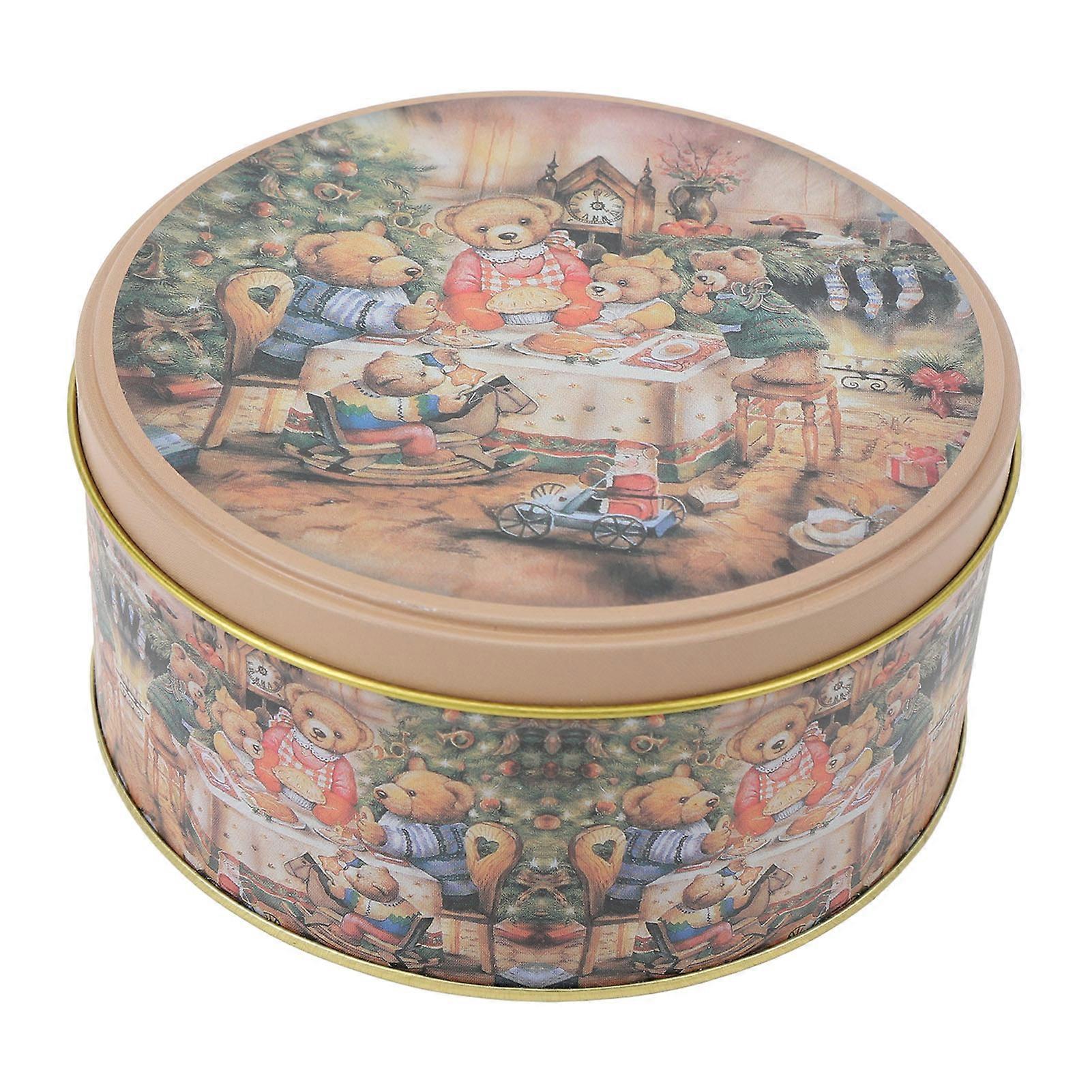 Round Iron Cookie Tin With Lid
