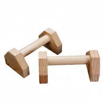 2 Pieces Wooden Press-up Handles Stable Design Wooden Push up Stand Fir Wood