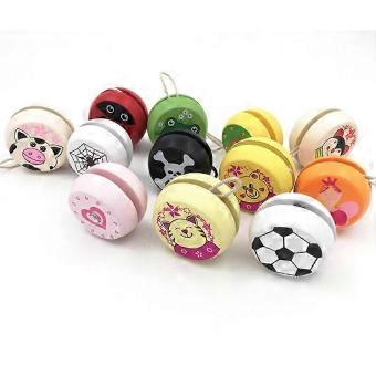 Wooden Yoyo Ball Toy for Kids Wrist Exercise 3Pcs Colorful Set-wly