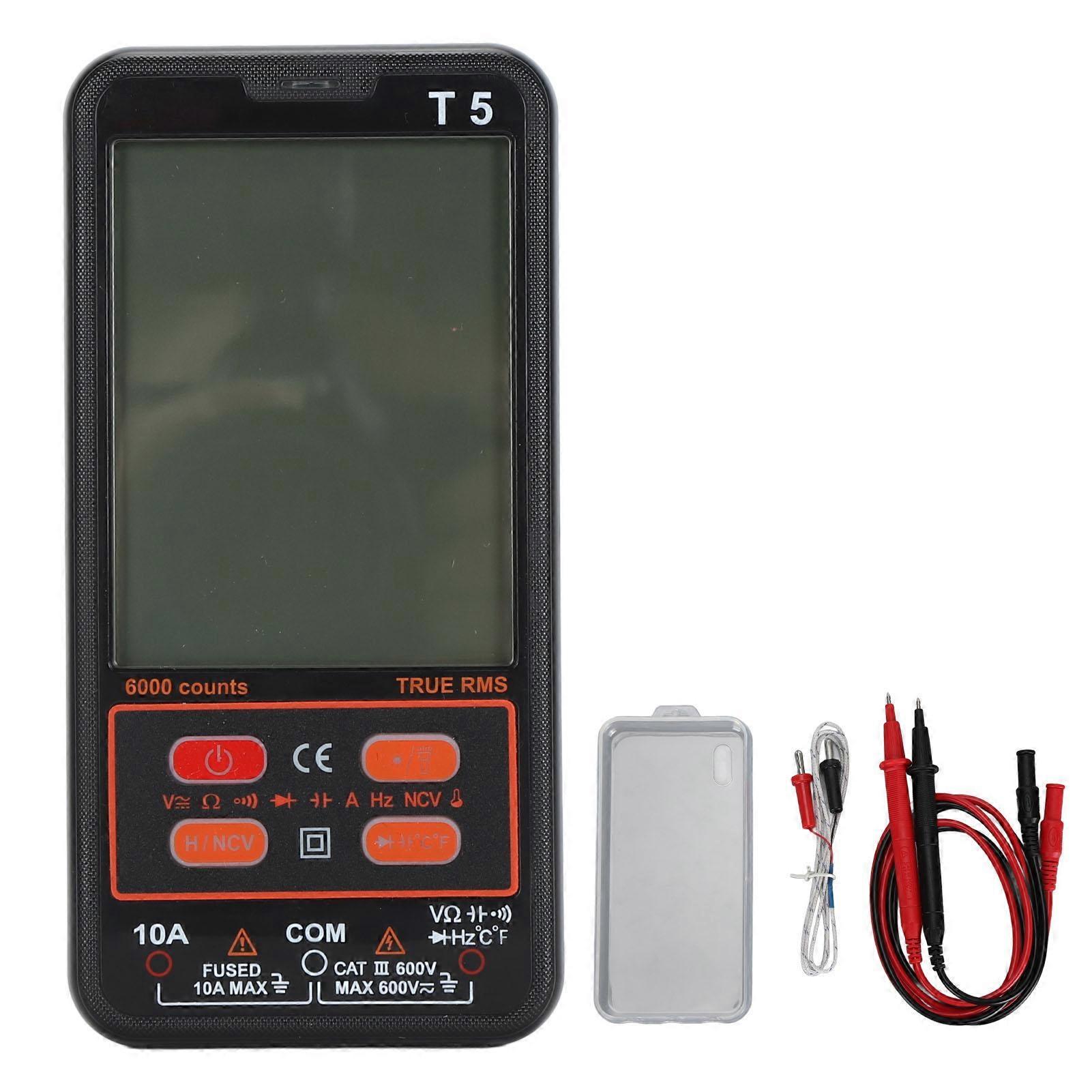 Multimeter Tester Super Thin 6000 Counts AC DC Voltage Current Resistance Capacitance Diode Meter with LED Flashlight