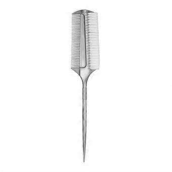 Dual Sided Hair Dye Brush Comb with Precision Tail Handle for Salon Hair Coloring and Highlighting (Gray)