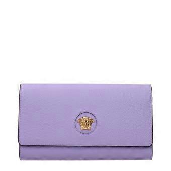 Versace Purple Leather Clutch Bag