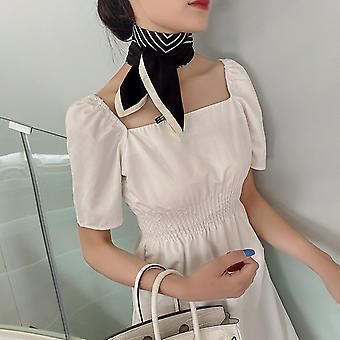 27.5 x 27.5 Women Square Silk Like Hair Scarf Head Sleeping Wrap Satin Headscarf, YD03 Black-17