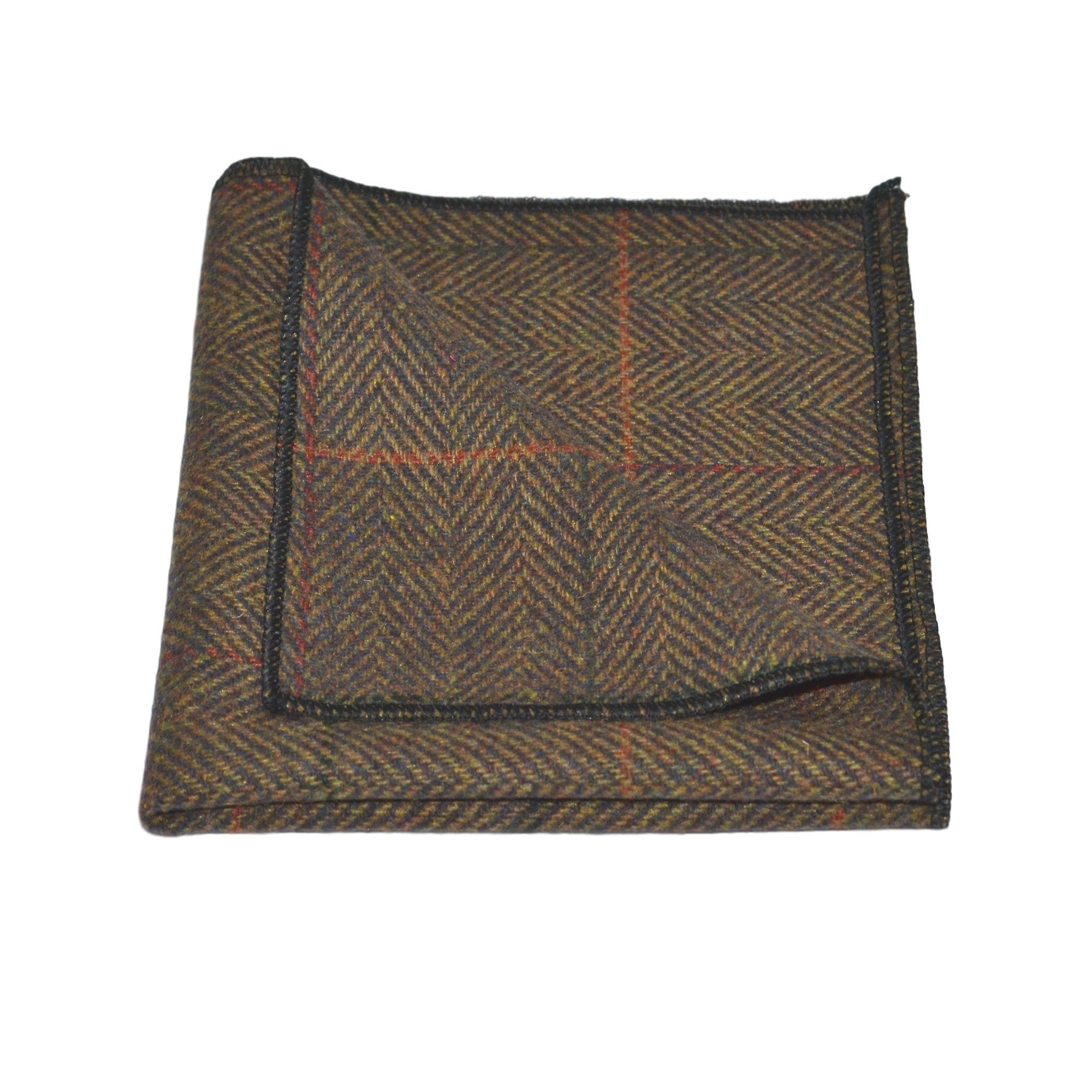 Dijon Herringbone Check Bow Tie & Pocket Square Set