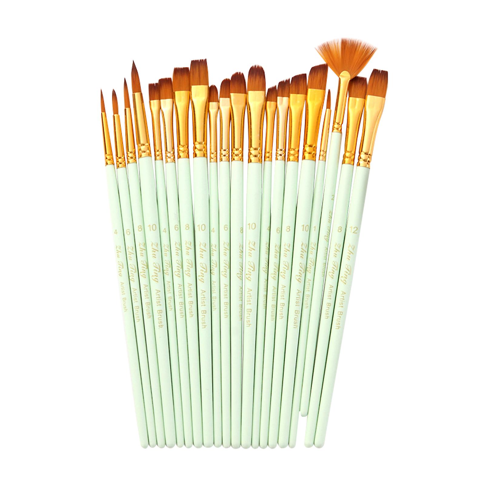 20pcs Draw Paint Brushes Set Kit Artist Paintbrush Multiple Mediums Brushes