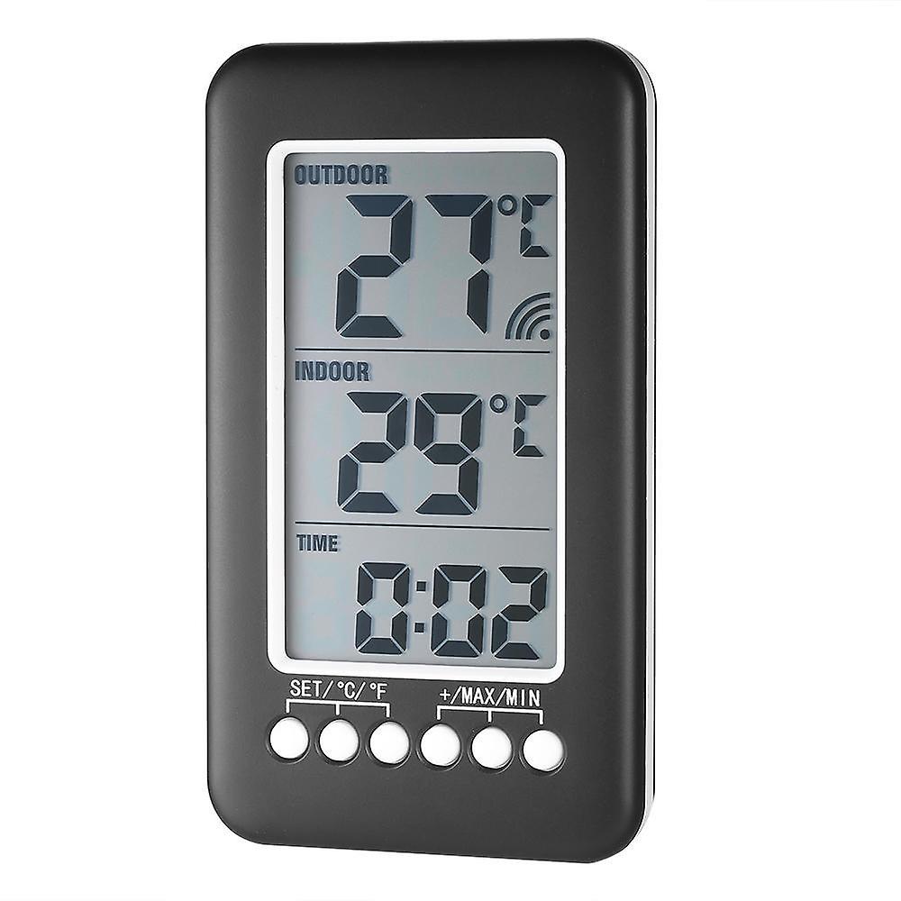 LCD degree celsius Digital Wireless Indoor/Outdoor Thermometer Clock Temperature Meter With Transmitt