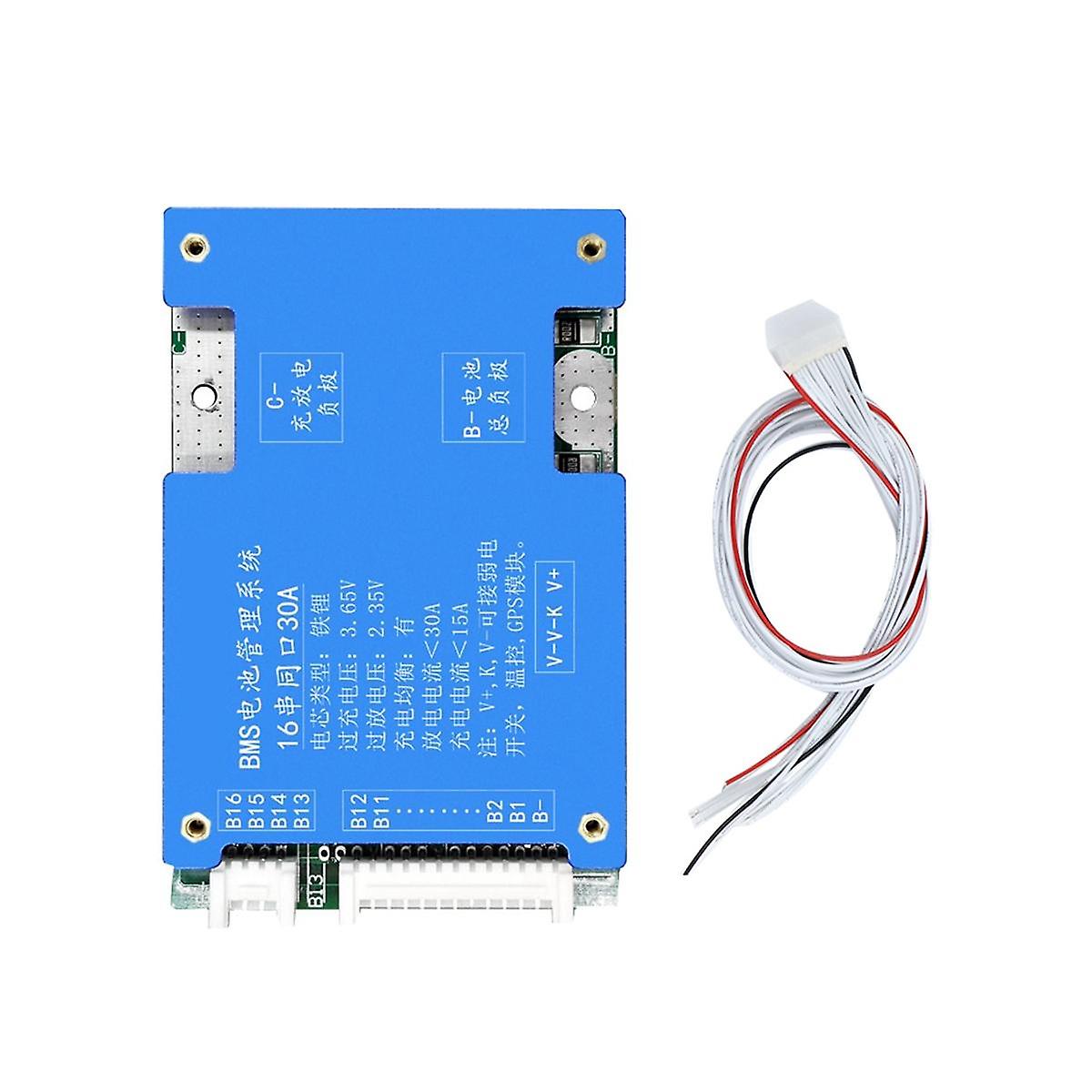 16S 48V 30A LiFePO4 Lithium Battery Protection Board with Power Battery with Balance PCB Board for