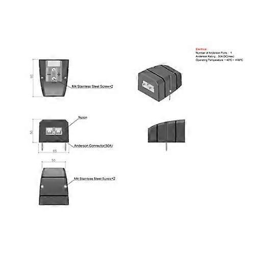 SINGLE Surface Mount Bracket with Battery Connector 50A Quality High Current